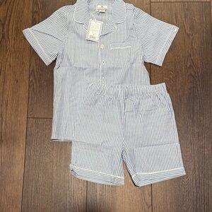 Classic Blue Striped Kids Pajama Set NWT